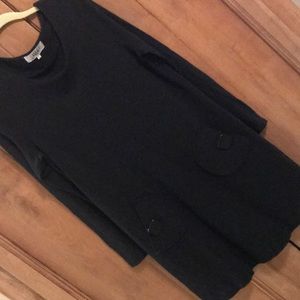 TIBI long sleeve black dress